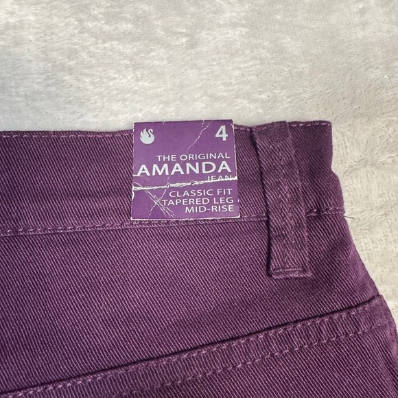 NWT Gloria Vanderbilt Amanda Classic Fit Tapered Leg Mid Rise Jeans Women 4 Plum - Picture 5 of 10